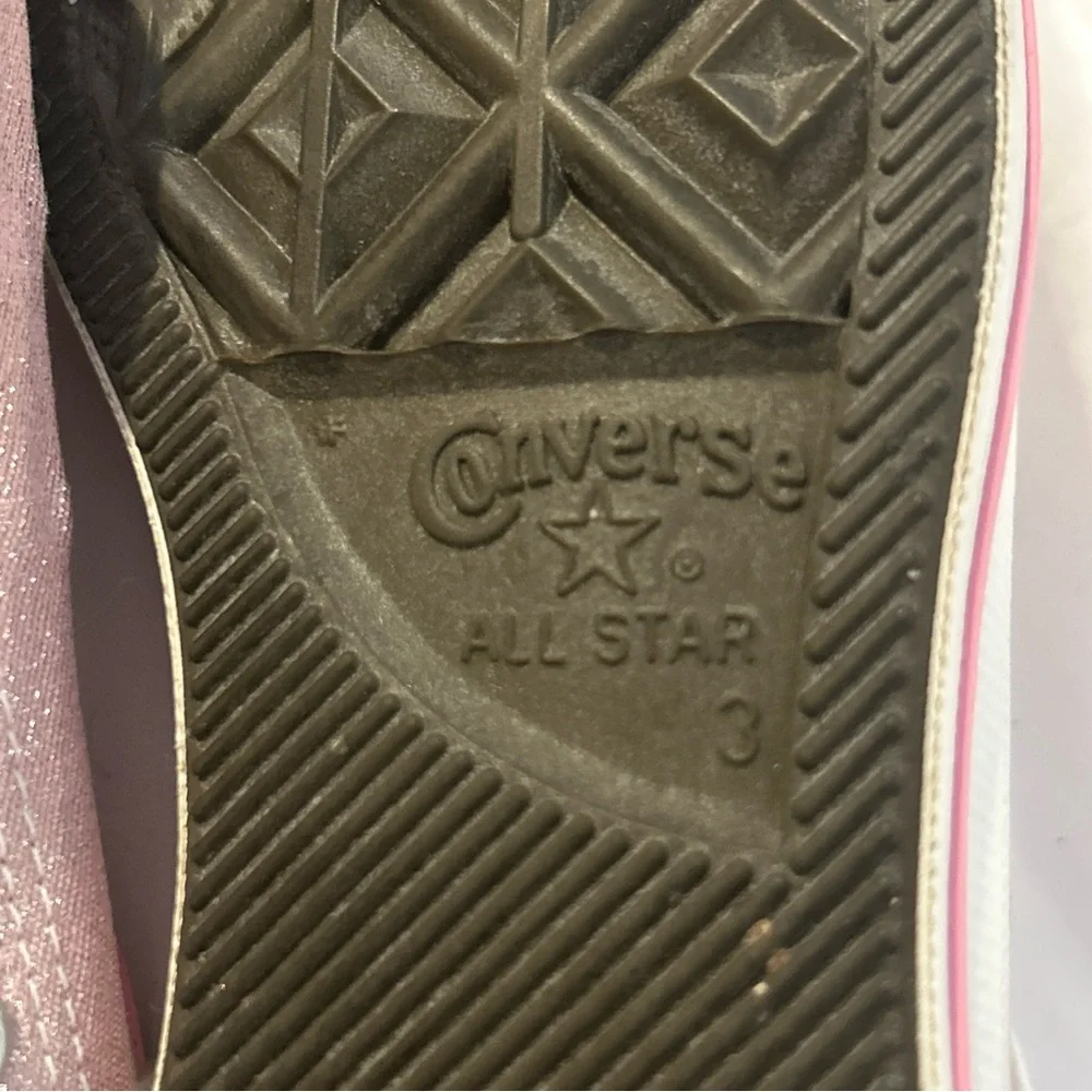 Vintage Y2K Converse‎ All Star Pink Glitter Low Top Kids Size 3 (2001)